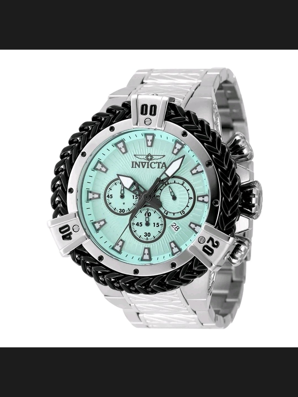 Invicta Silver Watch with Mint Green Dial 52mm